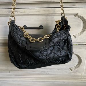 Small Balck and Gold cross shoulder purse